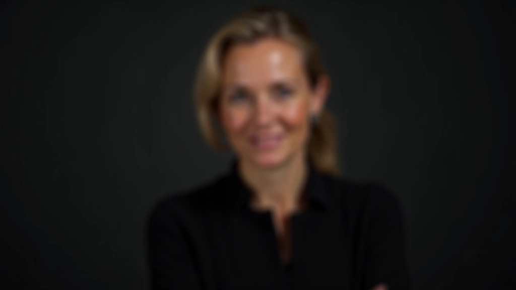 Professionele vrouw, 42 jaar oud, in zwarte top, zelfverzekerd, studio verlichting, portret van borst omhoog