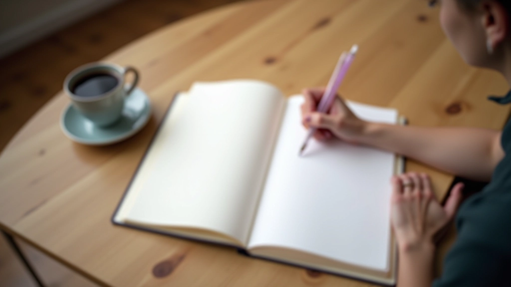 Notitieboek met hand die iets opschrijft, dagboek of tracking logboek